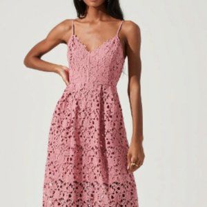 ASTR Lace A-Line Midi Dress - Size Small